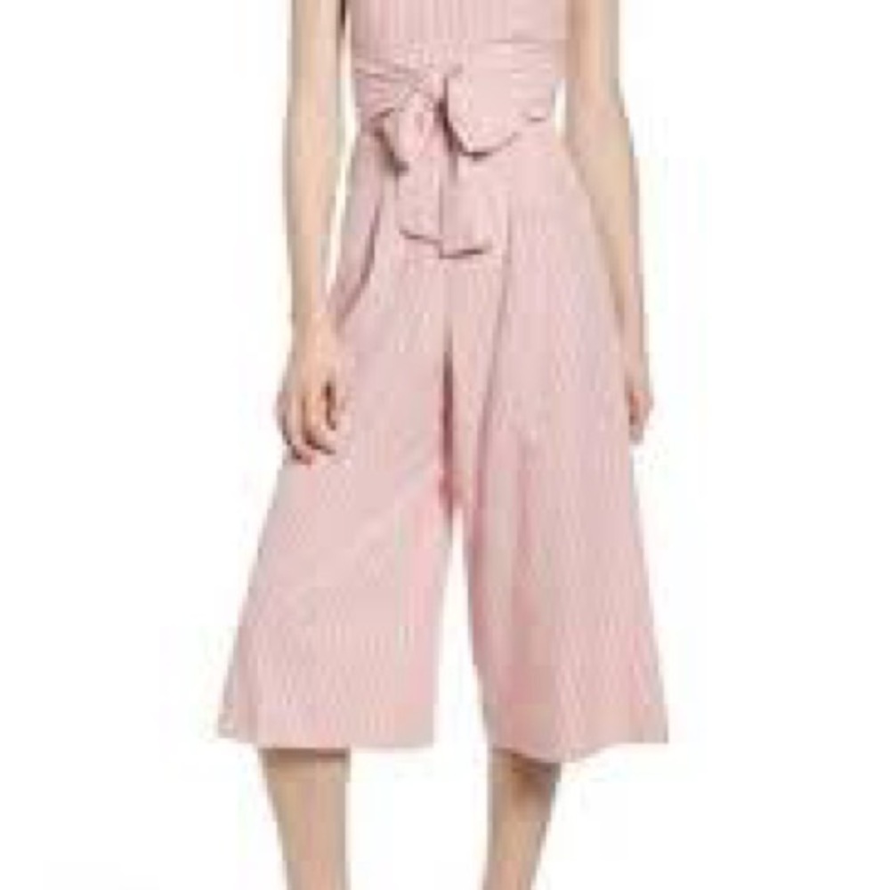 Striped Pink Jumpsuit with Bow